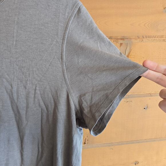 Lululemon Classic Fit Cotton Blend T-Shirt 14 Short Sleeve Boxy Top Nomad Boho - Picture 4 of 8